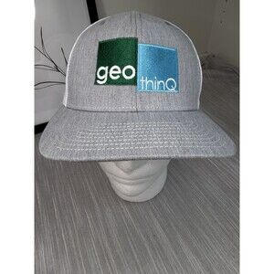 Geo Thin Q Snap Back Trucker Hat Gray Blue Men’s Hat Cap